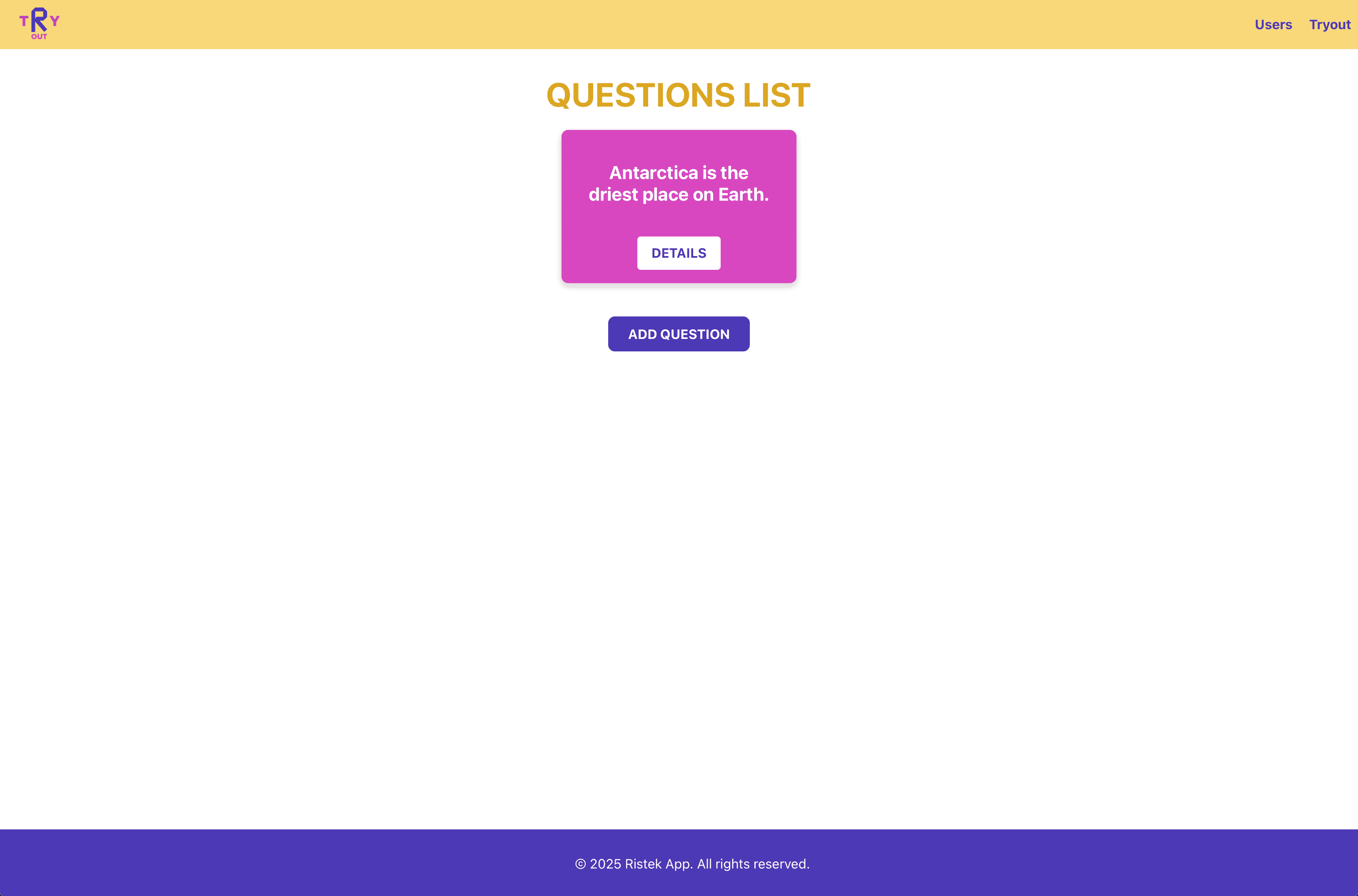 Tryout Website